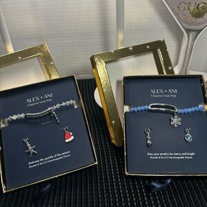 🆕2 Alex and Ani Charm Holiday Bracelet Set